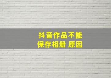 抖音作品不能保存相册 原因